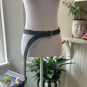 Coach blue/green braid with gold toned hardware W36” L leather vintage Y2K Belt